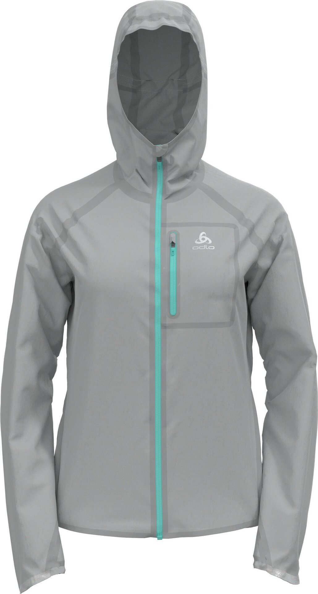 Odlo Dual Dry Waterproof Jacket Womens Odlo Silver Grey / Polynya