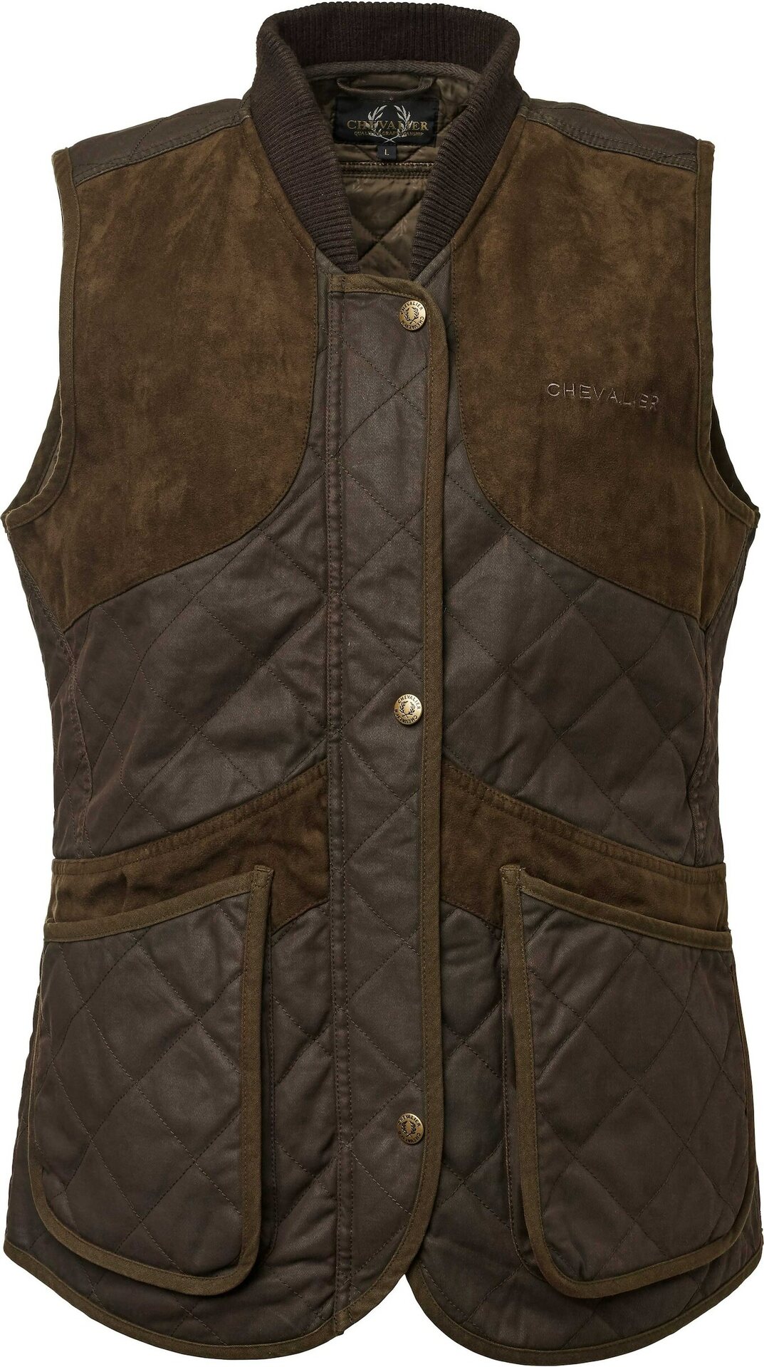 Chevalier Vintage Shooting Vest Womens Leather Brown
