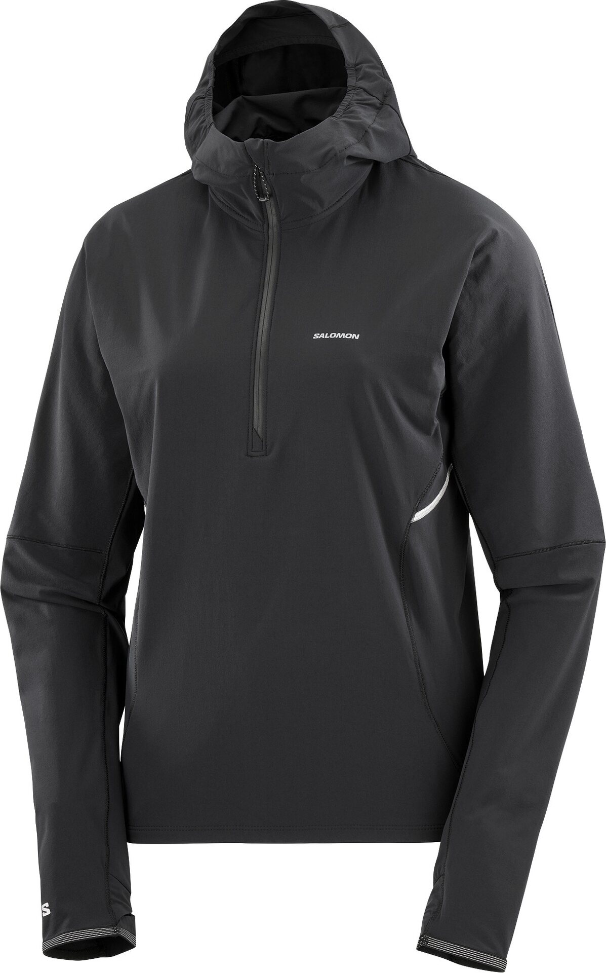 Salomon Sense Aero Hybrid Half Zip Hood Jacket Womens Deep Black