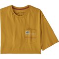 Patagonia Line Logo Ridge Stripe Organic Pocket T-Shirt Mens Cabin Gold