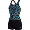 Speedo Hyper Boom Tankini Womens Black / Bolt / Dove Grey