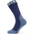 Sealskinz Stanfield Waterproof Extreme Cold Weather Mid Length Sock Navy Blue / Light Blue / Yellow