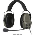 Ops-Core AMP, Communications Headset, Single Downlead, NFMI Enabled Ranger Green