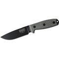 ESEE Knives Esee-4 Black Blade / Micarta Handle / Plain Edge/ Coyote Brown Sheath with Clip Plate