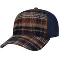 Stetson Trucker Cap Wool Check Navy/Beige/Burned Orange