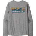 Patagonia Longsleeve Cap Cool Daily Graphic Shirt - Waters Mens Boardshort Logo Abalone Blue: Feather Grey