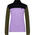 Mons Royale Yotei Merino High Neck Long Sleeve Womens Lupin / Dark Olive / Black