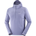 Salomon Sense Aero Hybrid Half Zip Hood Jacket Mens Blue Granite