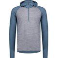 Mons Royale Temple Merino Air-Con Hood Mens Grey Heather/Goblin Blue