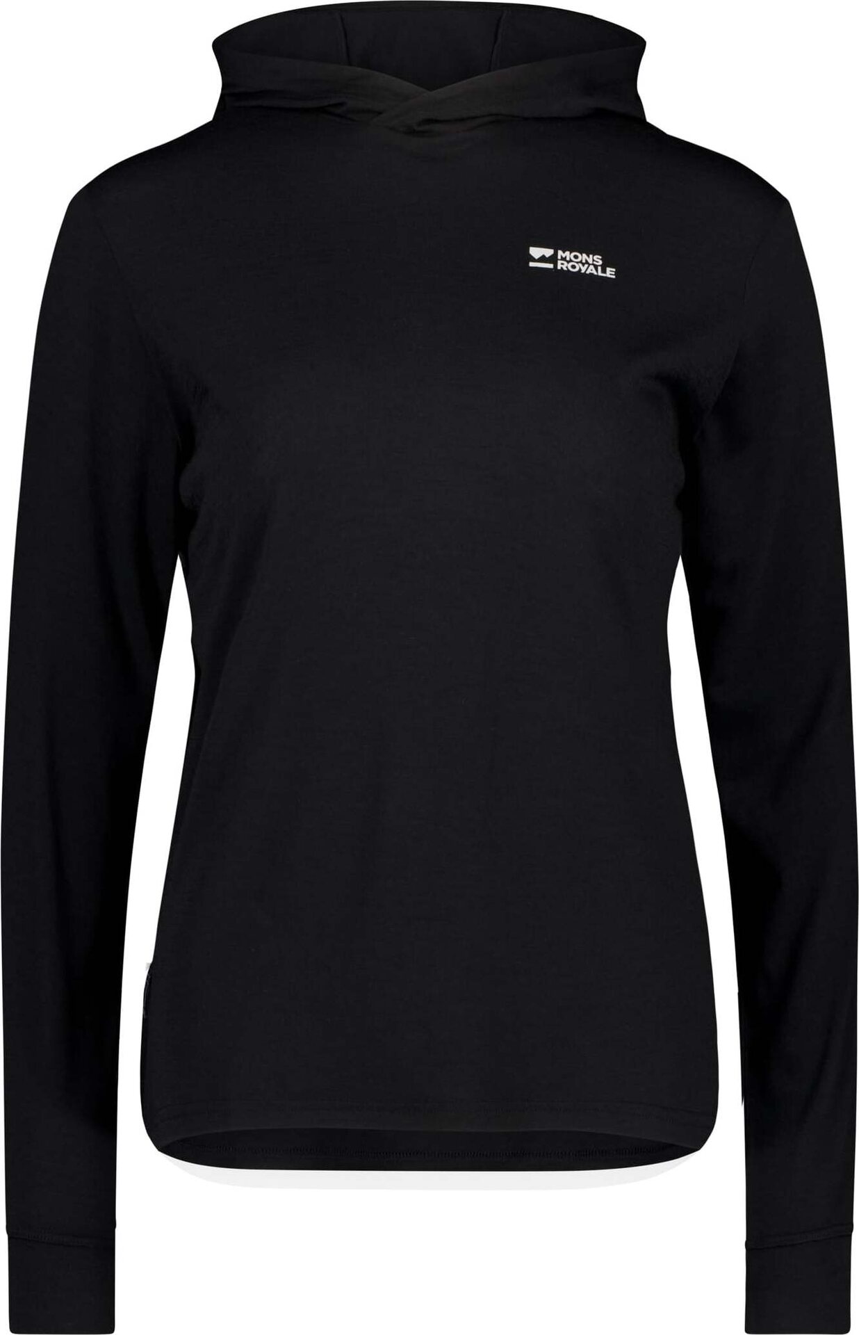 Mons Royale Pivot Merino Long Sleeve Hood Womens Black