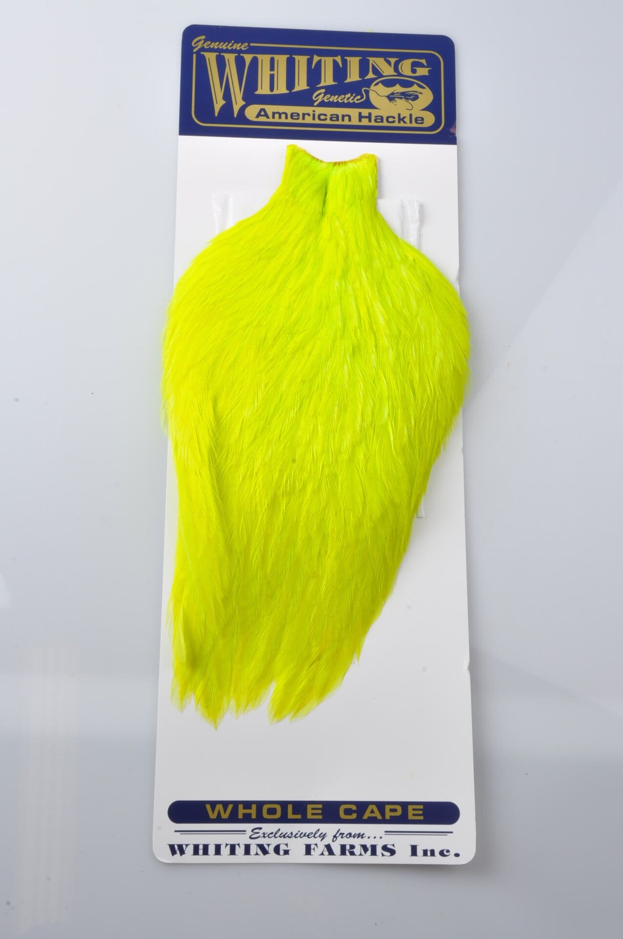 Whiting American Rooster Hackle Rooster Cape FL. Yellow Chartreuse
