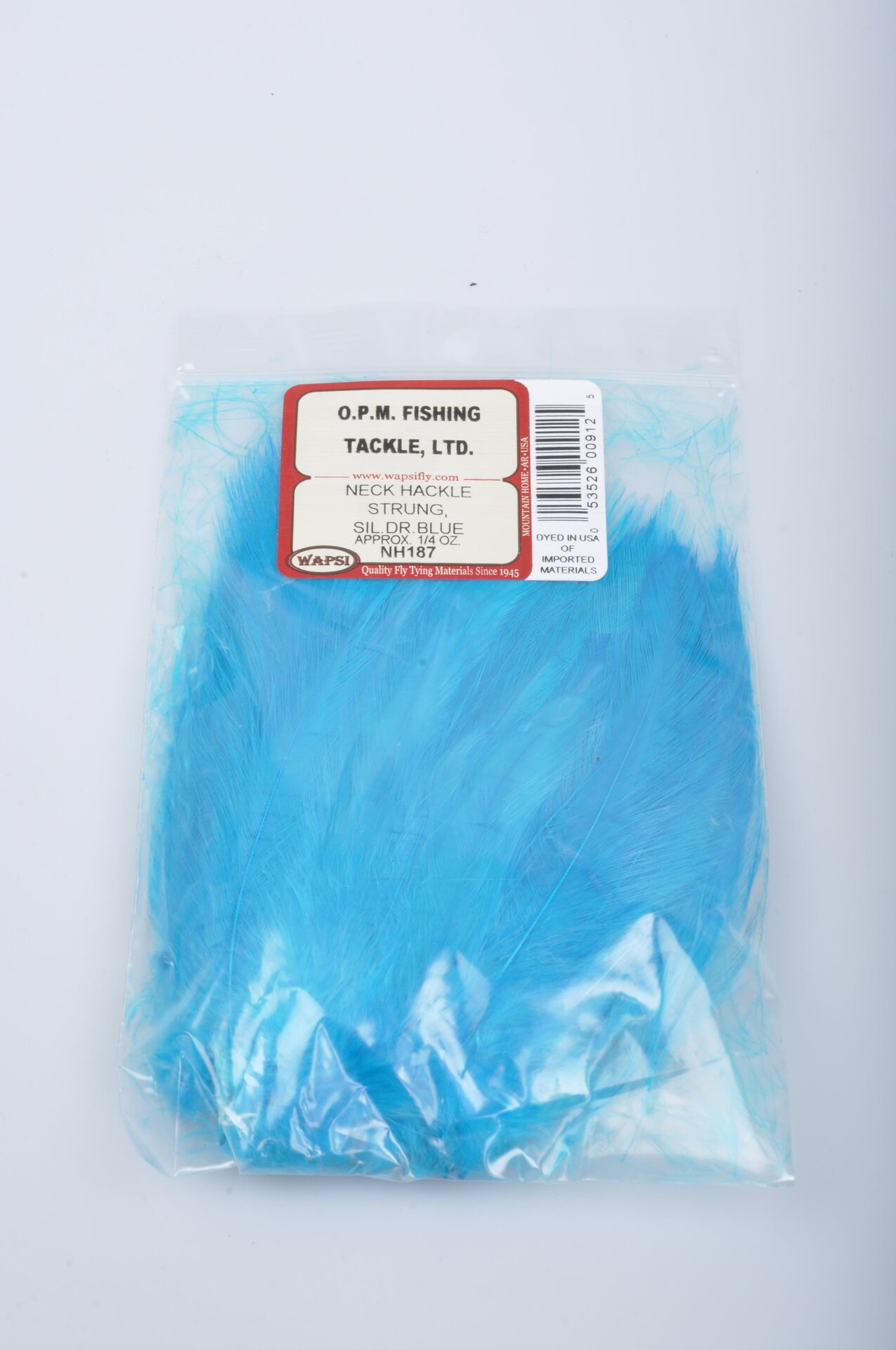 Wapsi Neck Hackle Strung, Kukon häkilä sulkia Vaaleansininen