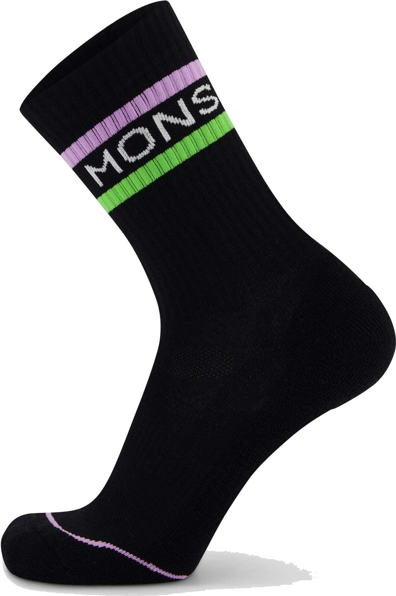 Mons Royale Signature Crew Sock Black / Lime / Pastel Purple