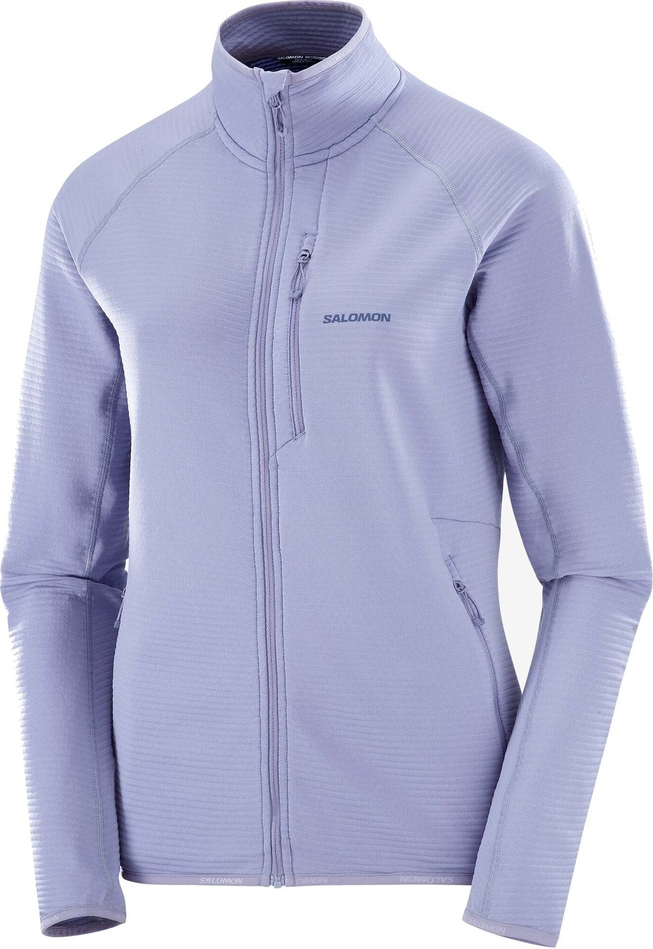 Salomon Essential Lightwarm Full Zip Womens Blue Granite