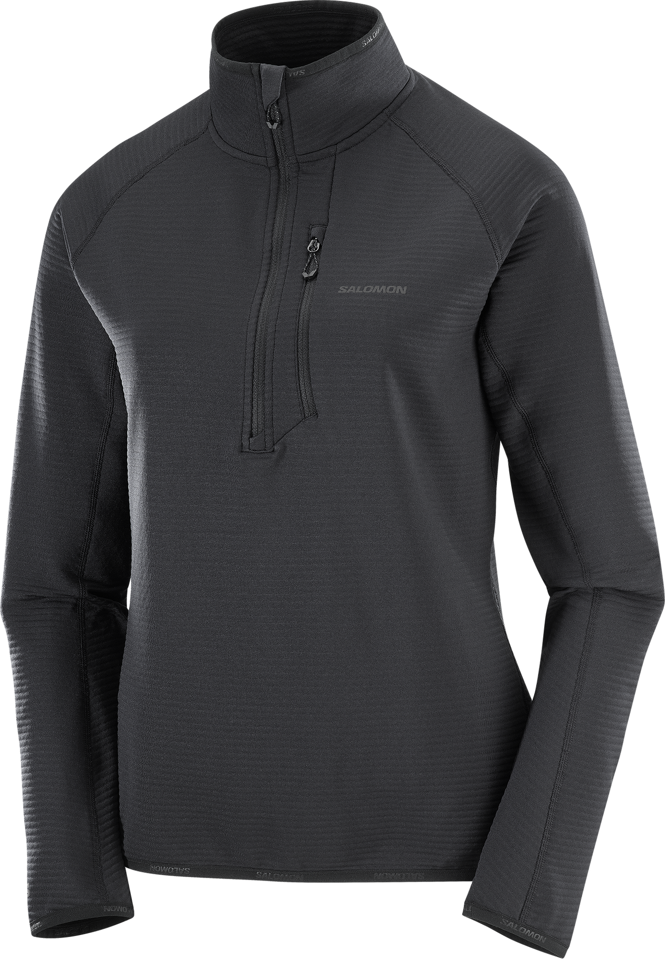 Salomon Essential Lightwarm Half-Zip Womens Deep Black
