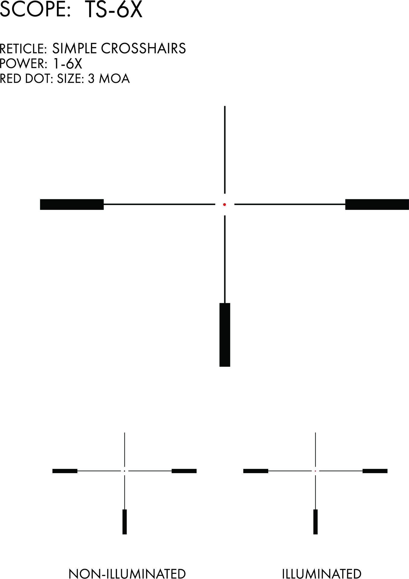 US Optics TS-6X SFP Simple Crosshairs