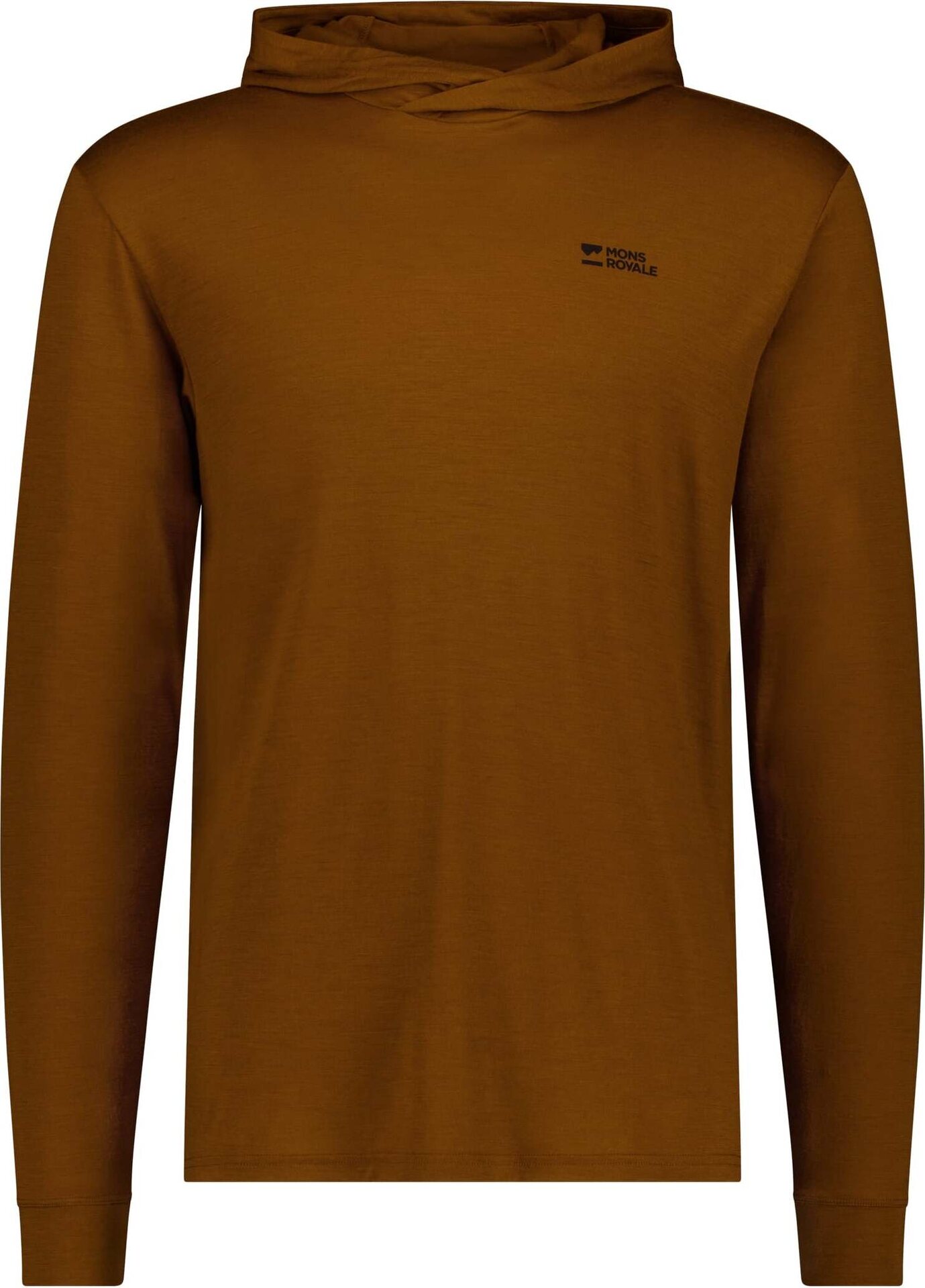 Mons Royale Pivot Merino Long Sleeve Hood Mens Caramel