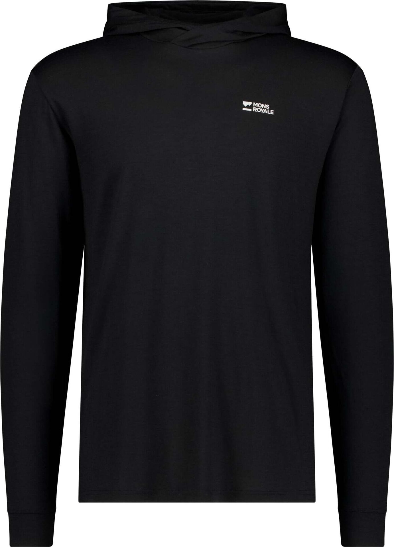 Mons Royale Pivot Merino Long Sleeve Hood Mens Black