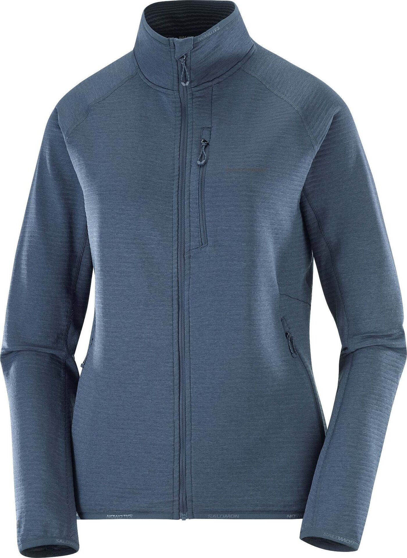 Salomon Essential Lightwarm Full Zip Womens Blue Nights