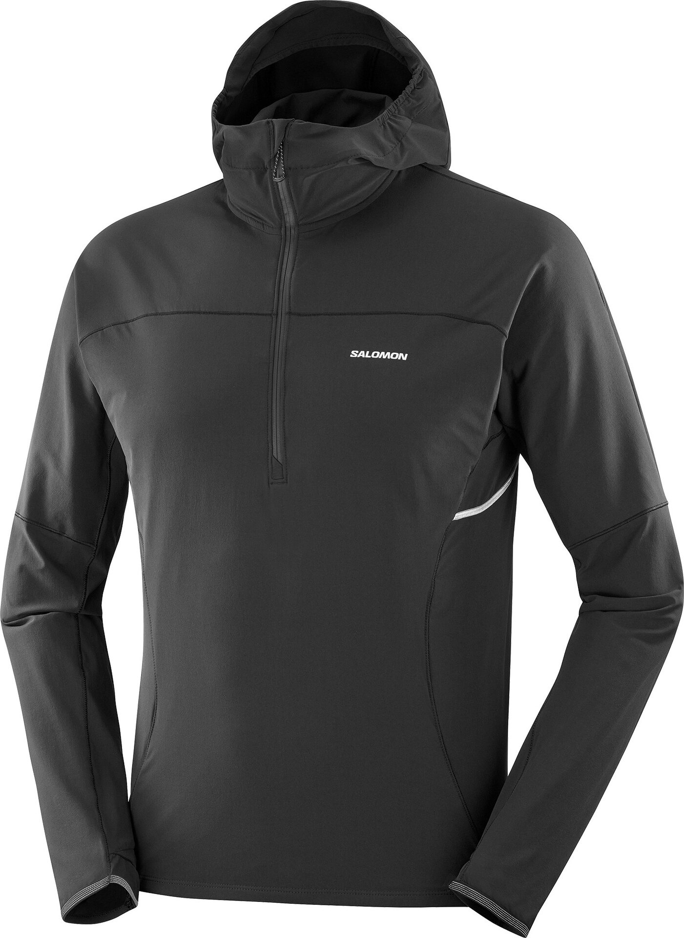 Salomon Sense Aero Hybrid Half Zip Hood Jacket Mens Deep Black