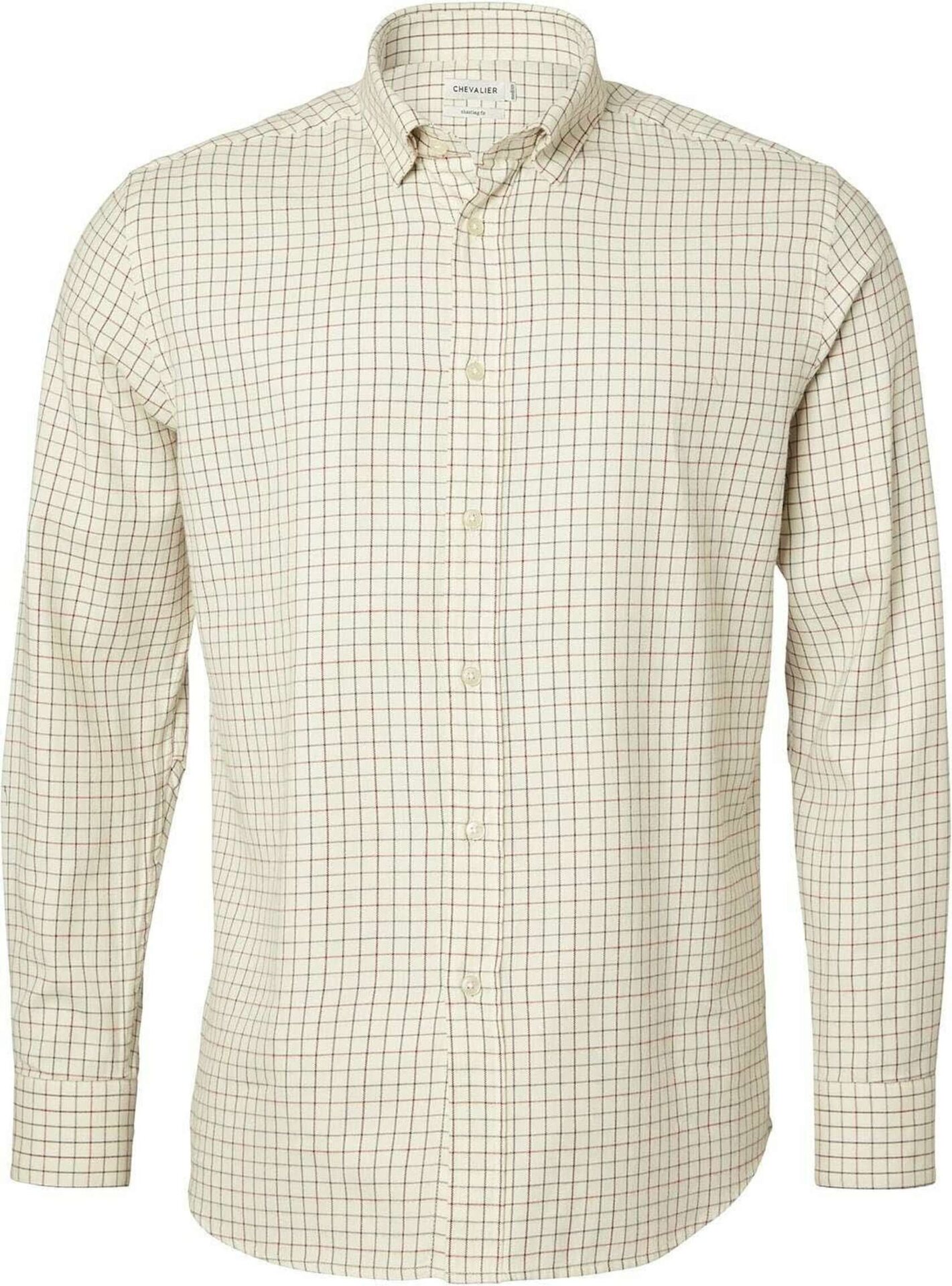 Chevalier Redway Shooting Fit Wool Shirt Mens Dark Red Tattersall