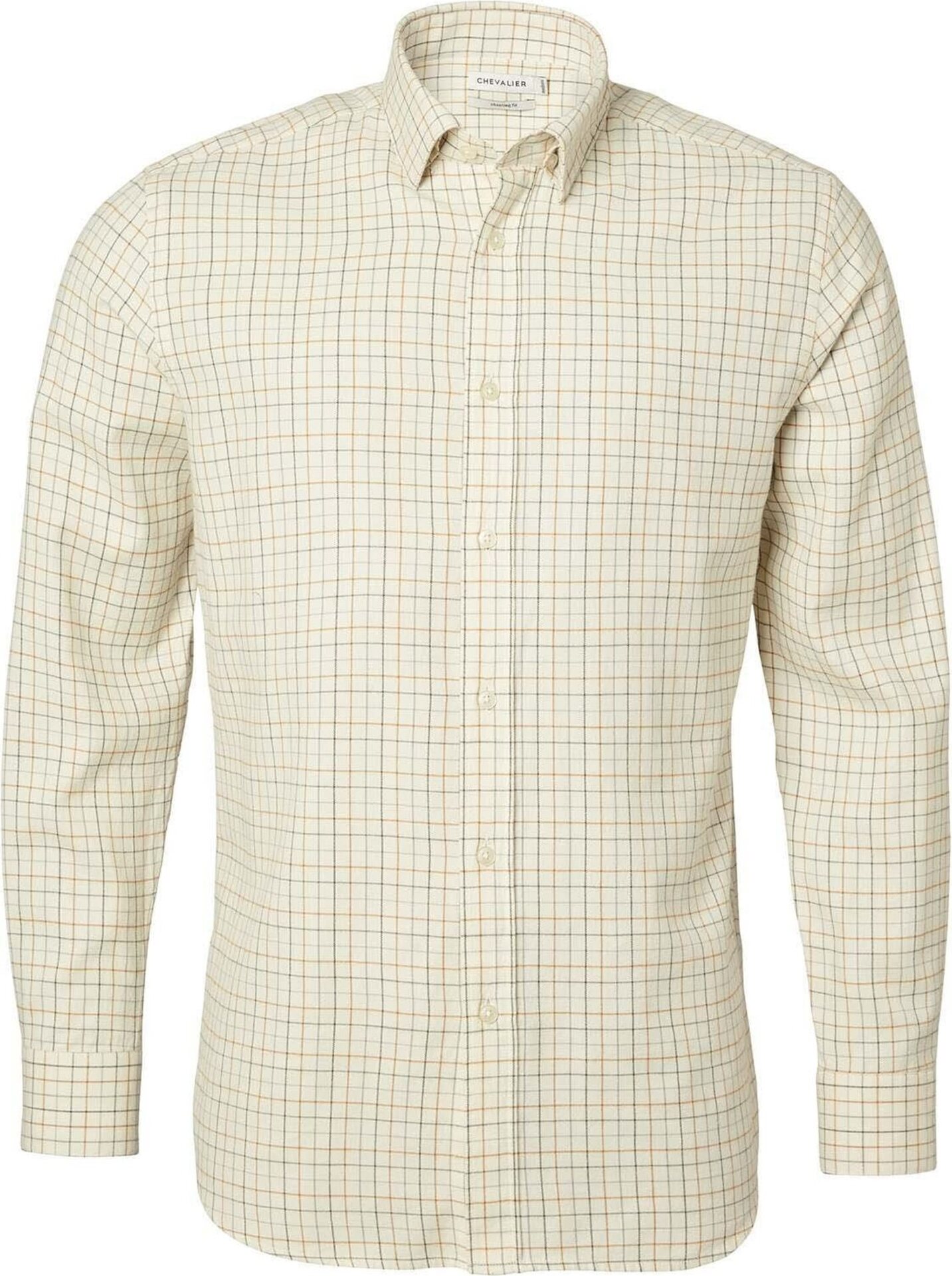 Chevalier Redway Shooting Fit Wool Shirt Mens Cloudberry Yellow Tattersall