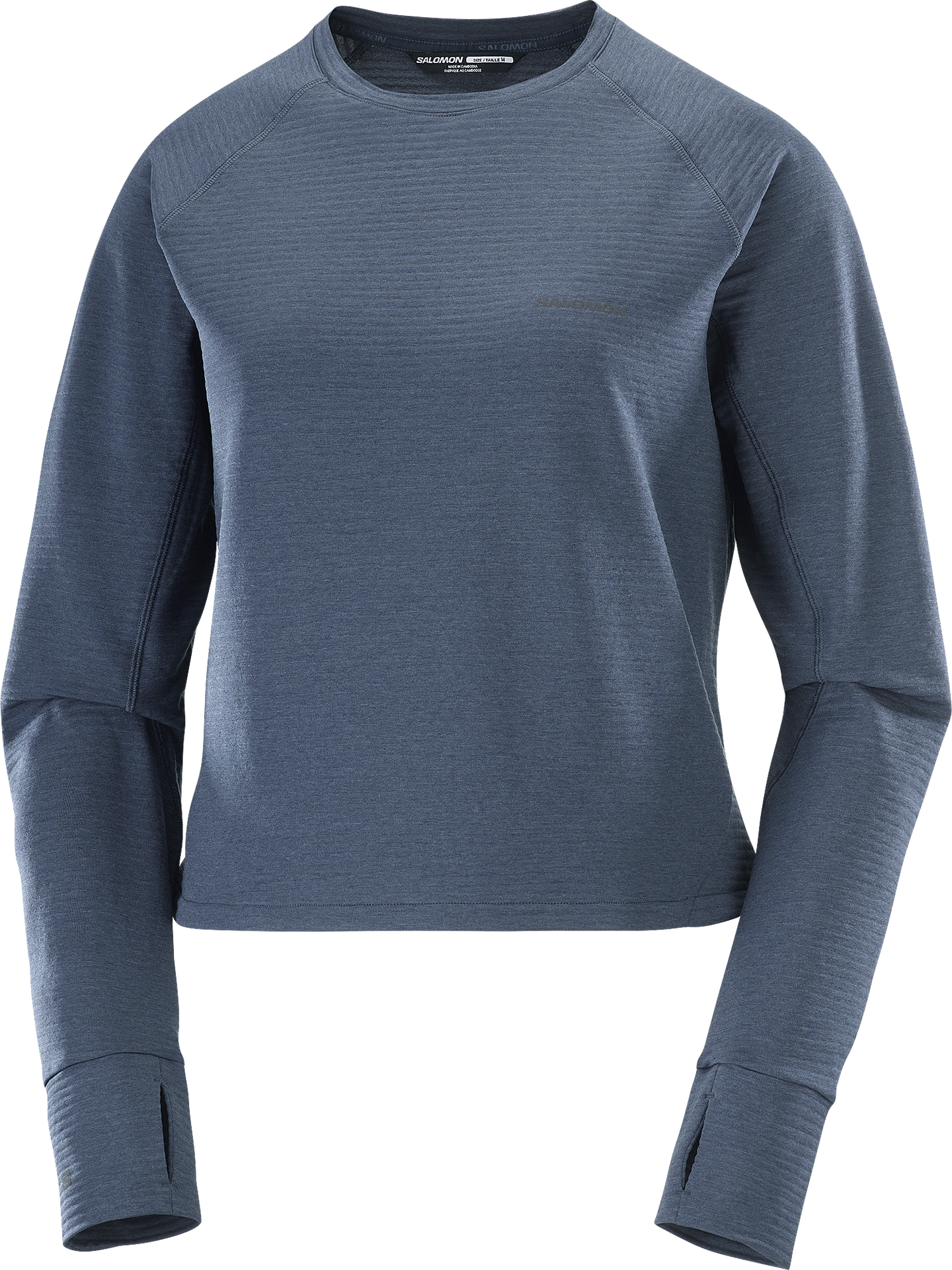 Salomon Essential Lightwarm Crewneck Womens Blue Nights