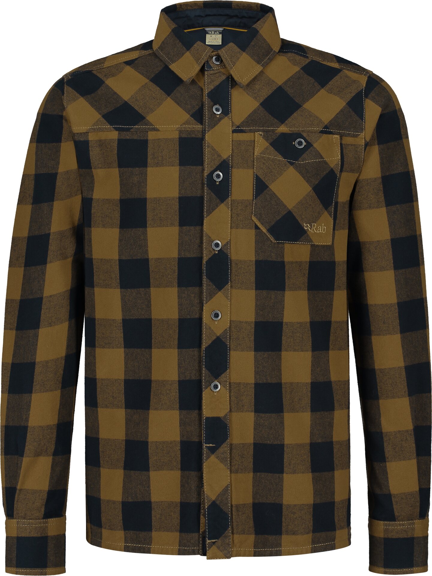 Rab Boundary Brushed Cotton Shirt Mens Caramel Check