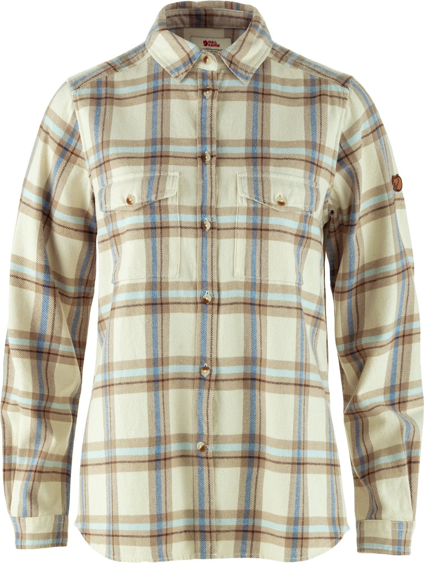 Fjällräven Övik Heavy Flannel Shirt Womens Chalk White / Fossil (113-118)