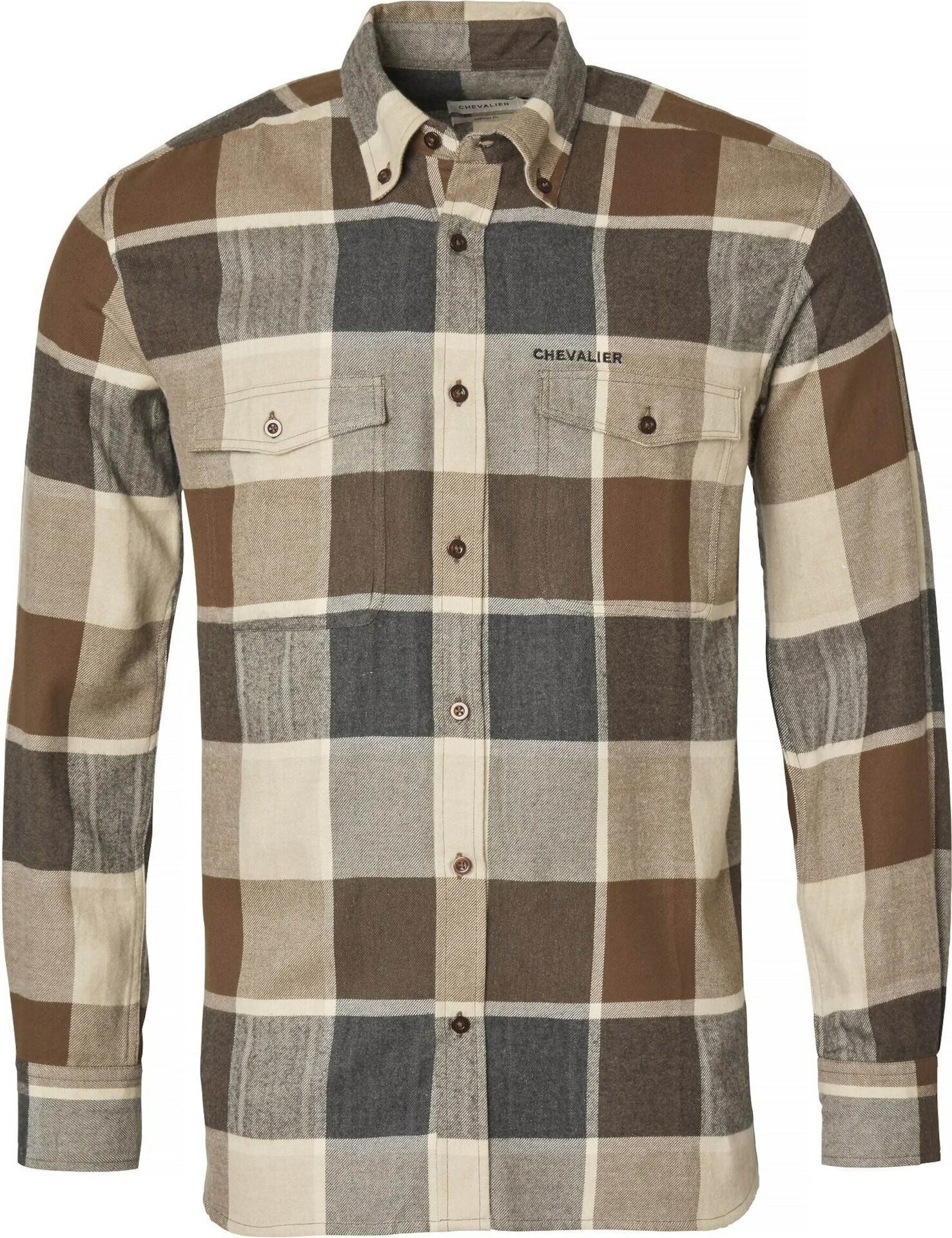 Chevalier Wolf Shirt Men Dark Brown Checked