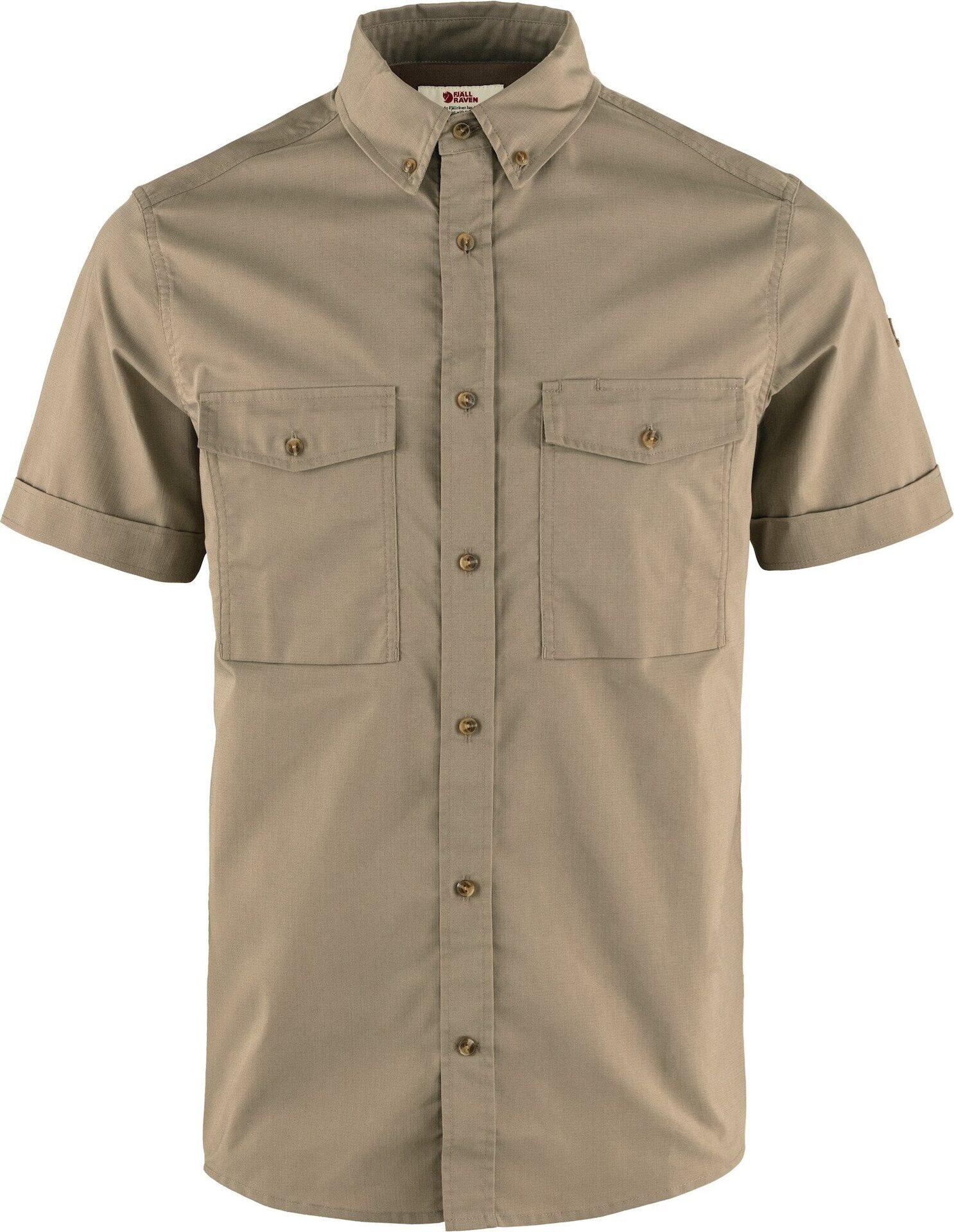 Fjällräven Övik Air Stretch Short Sleeve Shirt Mens Suede Brown (244)