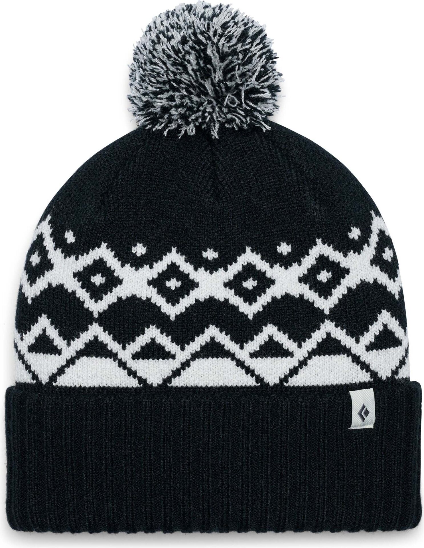 Black Diamond Tom Pom Beanie Black-White