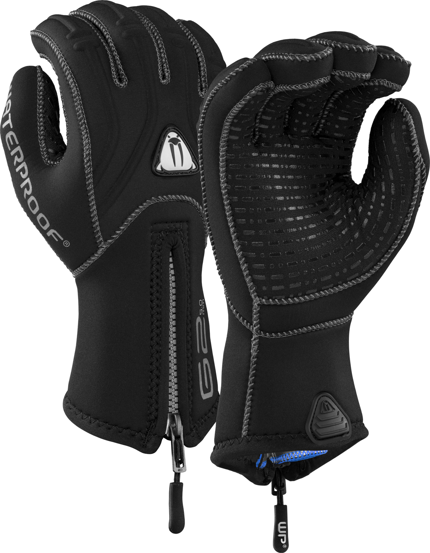Waterproof G2 3mm 5-finger with Zipper Black