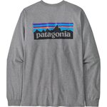 Patagonia Long-Sleeved P-6 Logo Responsibili-Tee Mens Gravel Heather