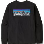 Patagonia Long-Sleeved P-6 Logo Responsibili-Tee Mens Black