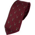 Jack Pyke Silk Tie Stag Burgundy