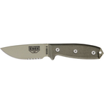 ESEE Knives Esee-3 Desert Tan Blade / Micarta Handle / Serrated Edge / OD Green Molded Sheath with Clip Plate