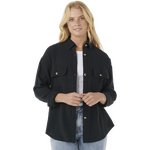 Rip Curl Oceanic Textured Shacket Womens Washed Black