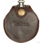 Barbour Round Hip Flask in Gift Box Brown