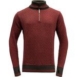 Devold Slogen Zip Neck Shale/Dark Red