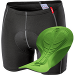 Löffler Bike Undershorts Elastic Mens Black w/ Green seat pad (999)