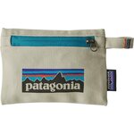 Patagonia Small Zippered Pouch P-6 Logo: Bleached Stone