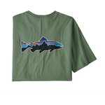 Patagonia Fitz Roy Fish Organic T-Shirt Mens Sedge Green w/ Fitz Roy Trout