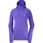 Salomon Essential Seamless Hoodie Womens Deep Blue/Heather
