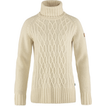 Fjällräven Övik Cable Knit Roller Neck Womens Chalk White (113)