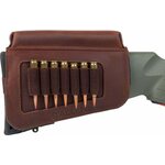 Allen Westcliff Leather Buttstock Cartridge Carrier with Cheek Piece Brown