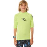 Rip Curl Brand Wave UPF Short Sleeve Boy Lime
