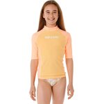Rip Curl Classic Surf Short Sleeve Rash Vest Girls Orange