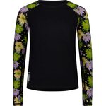 Mons Royale Bella Merino Long Sleeve Womens Alpine Bloom / Black