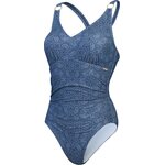 Speedo Shaping Printed V Neck 1 Piece Womens Spruce Blue / Washed Blue